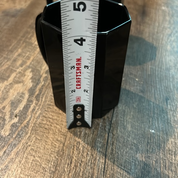 Arcoroc France Octime Black Octagonal Glass Dinnerware - Mugs 4 Set - Picture 6 of 7